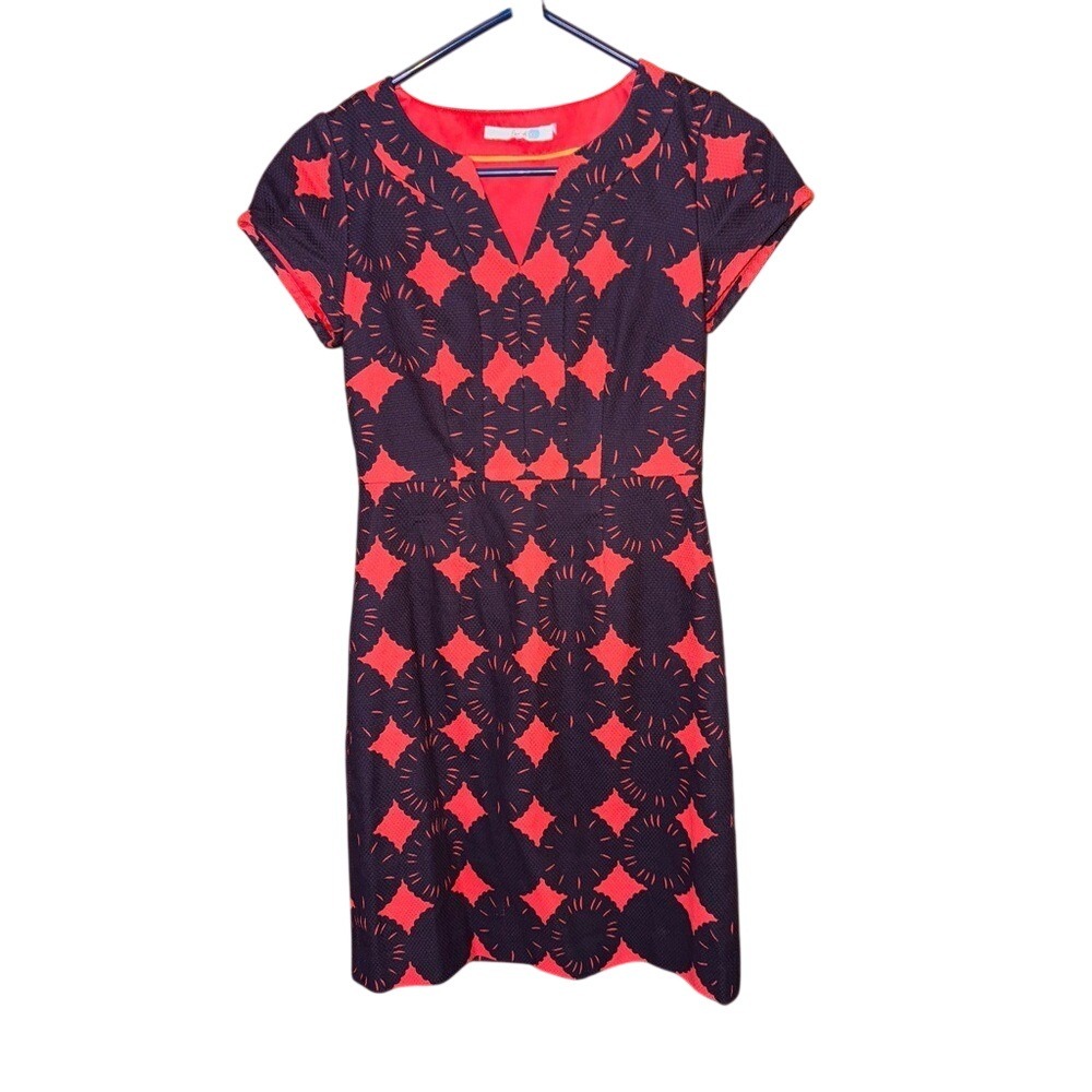 Boden Yasmin Sheath Dress in Red and Black‎ size 4